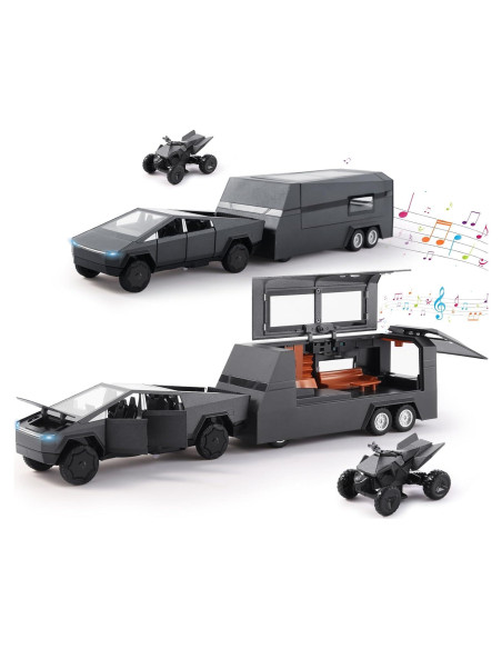 Camión Pickup Juguete ZOCBOYO 1/32 con Remolque y Motocicleta Camión Pickup Juguete ZOCBOYO 1/32 con Remolque y Motocicleta