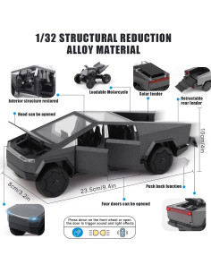 Camión Pickup Juguete ZOCBOYO 1/32 con Remolque y Motocicleta 2