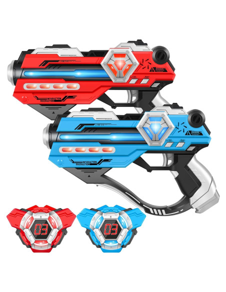 IJO Conjunto de Laser Tag 2 Pistolas y Chalecos LED