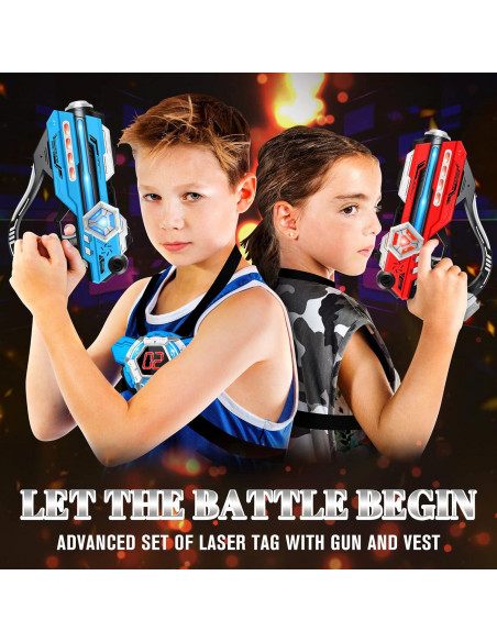 IJO Conjunto de Laser Tag 2 Pistolas y Chalecos LED