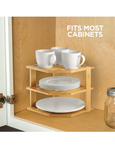 Organizador de Gabinete Bambüsi 3 Niveles Ahorra Espacio 2