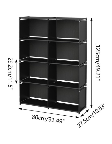 Estante MOYIPIN 8 Rejillas Multifuncional Negro
