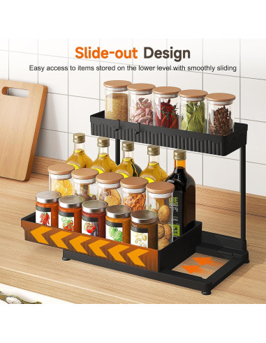 Organizador Bajo Fregadero Sevenblue 3 Piezas Negro