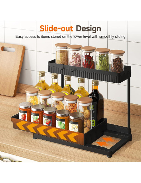 Organizador Bajo Fregadero Sevenblue 3 Piezas Negro