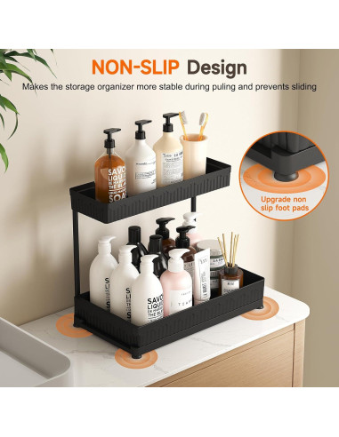 Organizador Bajo Fregadero Sevenblue 3 Piezas Negro