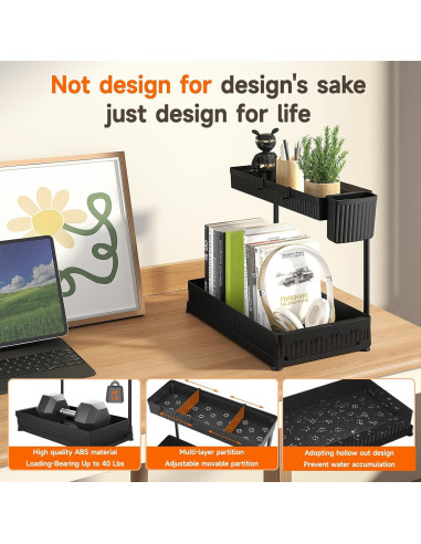 Organizador Bajo Fregadero Sevenblue 3 Piezas Negro