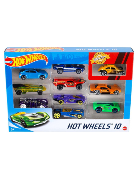 Hot Wheels Paquete de 10 Coches a Escala 1:64 Diversión
