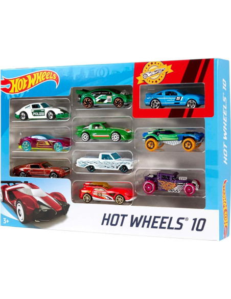 Hot Wheels Paquete de 10 Coches a Escala 1:64 Diversión