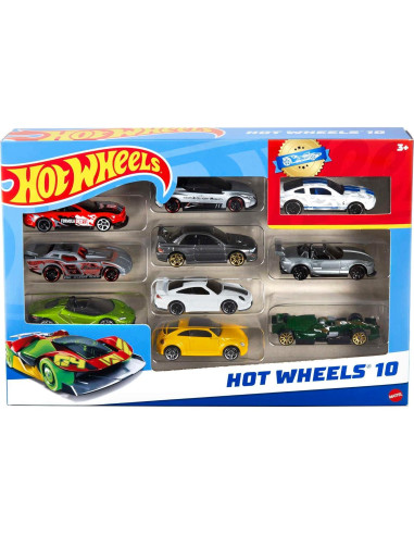 Hot Wheels Paquete de 10 Coches a Escala 1:64 Diversión