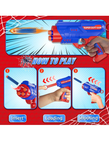 Juego de Tiro Nerf Qichuang con 2 Pistolas y 40 Dardos