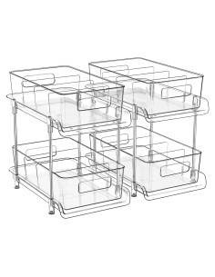 Organizador de Baño HIHEGD 2 Niveles con Cajones Extraíbles