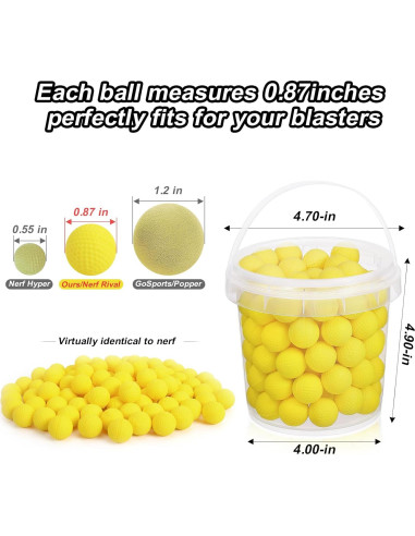 Recarga 100 Balas Espuma TiopLior para Pistola Nerf Rival