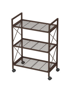 Estante de Almacenamiento SONGMICS 3 Niveles Metal Bronce 60 cm