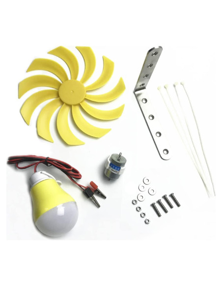 Generador Eólico QINIZX Kit DIY Luz LED 5V 5W