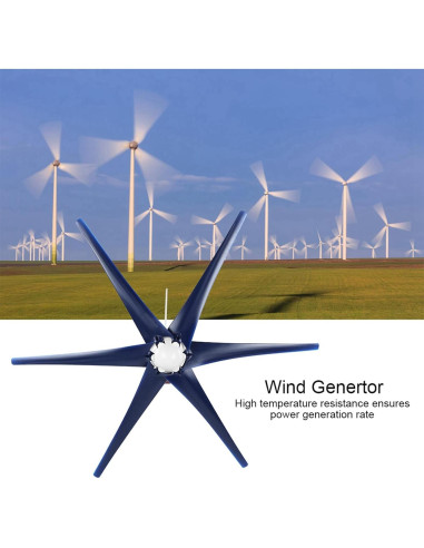 Generador Eólico ViaGasaFamido 800W 12V 6 Aspas Azul