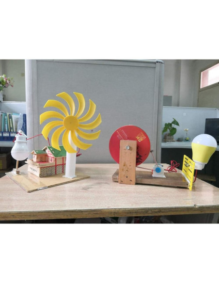 Generador Eólico QINIZX Kit DIY Luz LED 5V 5W