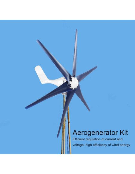 Generador Eólico ViaGasaFamido 800W 12V 6 Aspas Azul