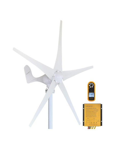Generador Eólico Pikasola 400W 24V con 5 Aspas y Controlador