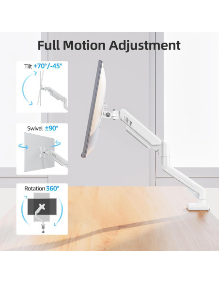 Brazo de Monitor MOUNTUP para Pantallas de 33 a 81 cm Blanco