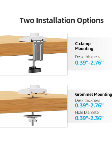 Brazo de Monitor MOUNTUP para Pantallas de 33 a 81 cm Blanco