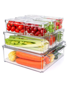 Paquete de 10 Organizadores de Alimentos YKIOKE Apilables