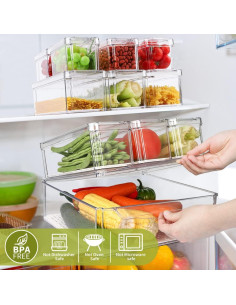 Paquete de 10 Organizadores de Alimentos YKIOKE Apilables 2