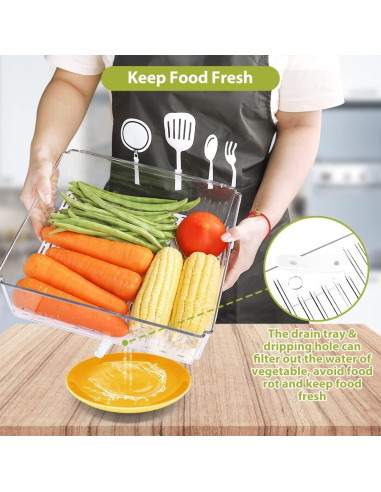 Paquete de 10 Organizadores de Alimentos YKIOKE Apilables