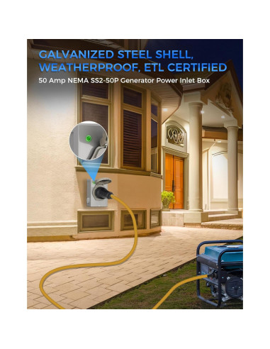 Caja de entrada de generador WILAWELS 50 Amp NEMA SS2-50P