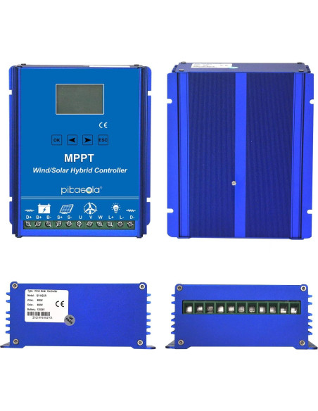 Controlador Híbrido PIKASOLA 1400W Solar y Eólico 12/24V