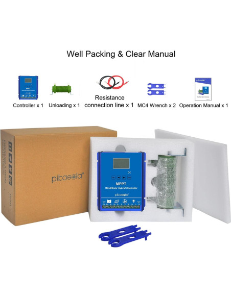 Controlador Híbrido PIKASOLA 1400W Solar y Eólico 12/24V