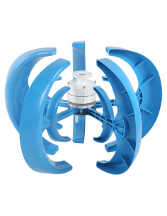 Generador Eólico Vertical Walfront 1200W 5 Aspas Azul