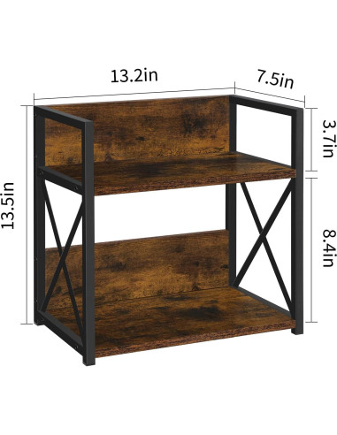 Organizador de Estante YINMIT 2 Niveles Madera Rústica