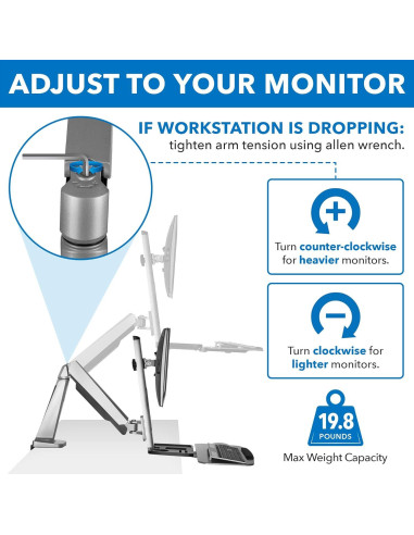 Mount-It! Soporte de escritorio ajustable de pie y sentado