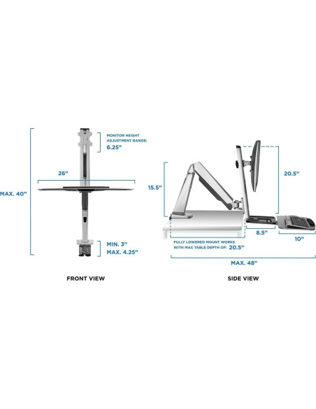 Mount-It! Soporte de escritorio ajustable de pie y sentado