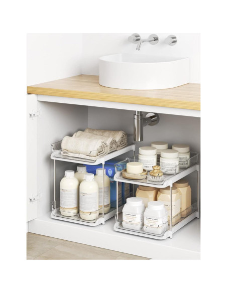 Organizador de Baño Delamu 2 Niveles Acrílico Blanco Organizador de Baño Delamu 2 Niveles Acrílico Blanco