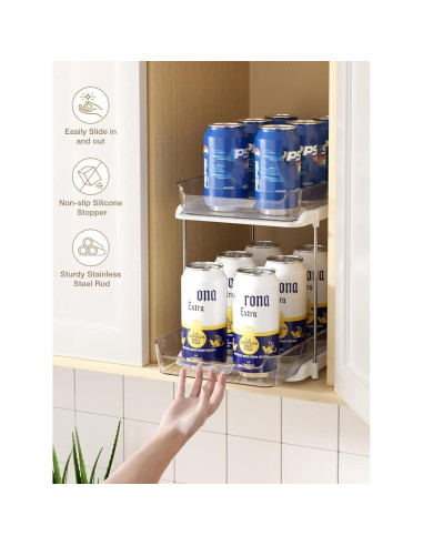 Organizador de Baño Delamu 2 Niveles Acrílico Blanco