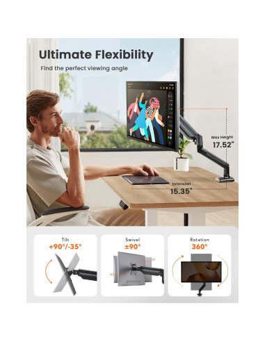 Soporte de Monitor ErGear EGSS15B-EU para Pantallas 13-34"