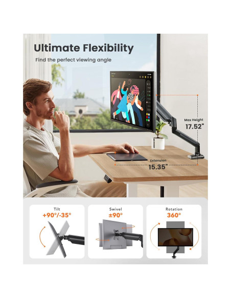 Soporte de Monitor ErGear EGSS15B-EU para Pantallas 13-34"