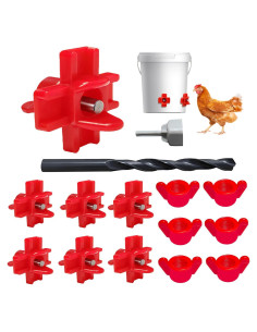 Pack de 6 Bebederos de Pezón para Pollos RRQKMBO Sin Fugas