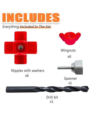 Pack de 6 Bebederos de Pezón para Pollos RRQKMBO Sin Fugas