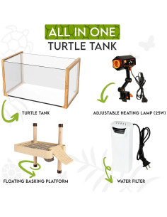 Kit Acuario para Tortugas OKKBI 39.6 cm con Filtro y Luz 2
