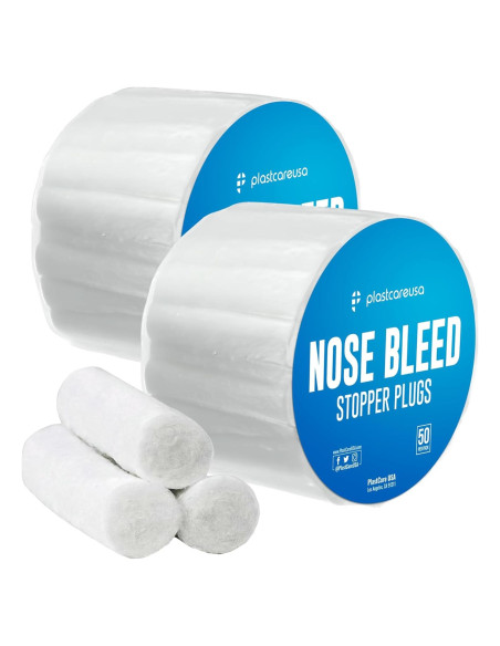 100 Tapones Nasales de Algodón PlastCare USA - 3.81 cm