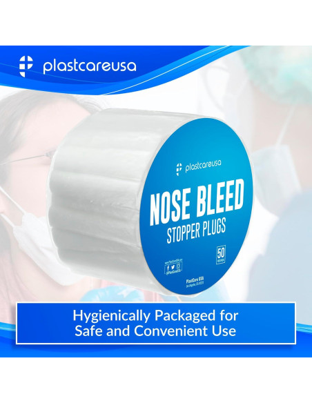 100 Tapones Nasales de Algodón PlastCare USA - 3.81 cm