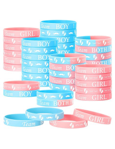 Hicarer 60 Pulseras de Revelación de Género Azul y Rosa