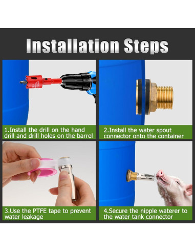 Kit Bebedero Automático Cerdo Ullnosoo 5 Piezas Acero Inoxidable