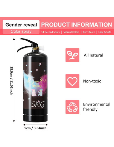 Extintor Revelación de Género Rosa SRG | 2 Paquetes 6.1m