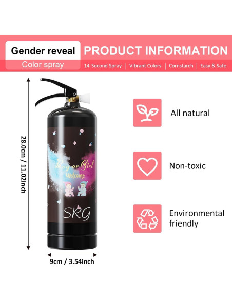 Extintor Revelación de Género Rosa SRG | 2 Paquetes 6.1m