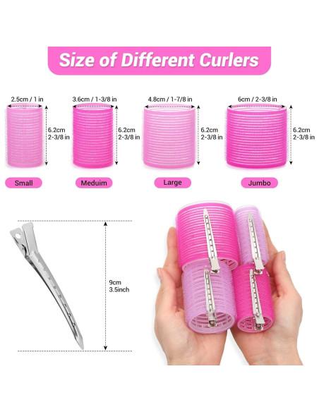 Juego de Rulos para Cabello Selizo - 36 Piezas Rosa