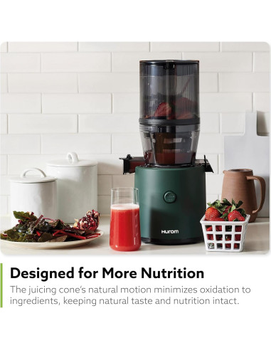 Exprimidor Lento Hurom H320 Verde Oscuro 500ml Auto-Alimentado