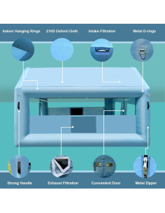 Cabina de Pintura Inflable LVAOSTT 3x2.5x2.5m con Ventilador 2